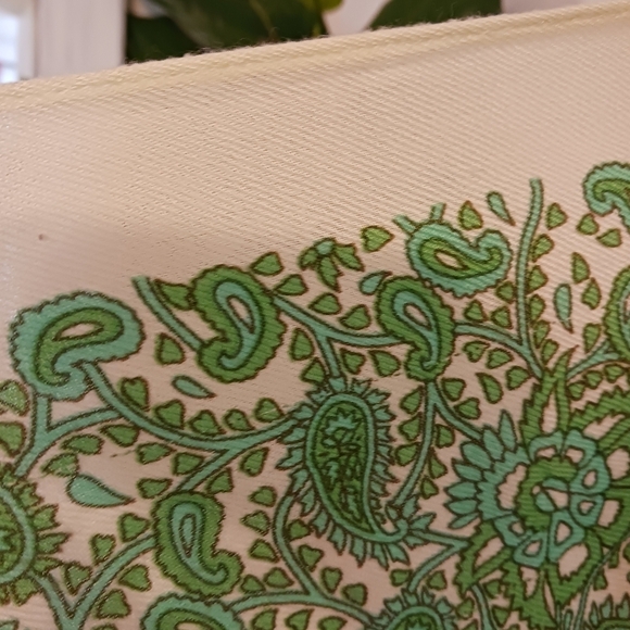 Womens Neck Scarf Fall Winter Green Paisley Boho Beige  Shawl - Picture 6 of 6